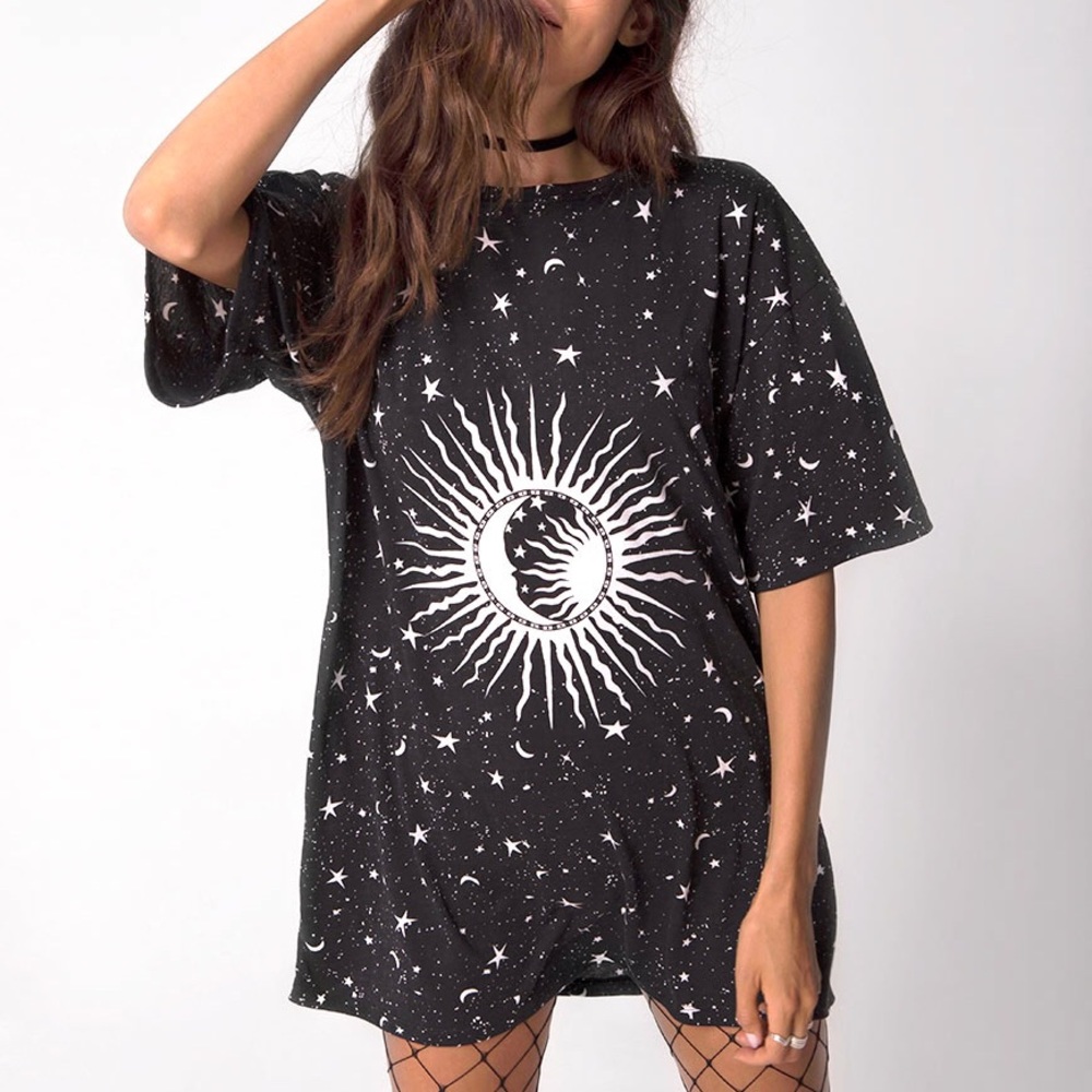 Motel Sunny Kiss Cosmos Oversized T-shirt Dress